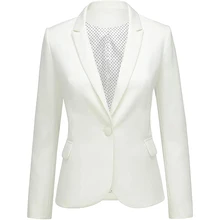 

Womens Notched Lapel Pockets Button Work Office Blazer Jacket Suit