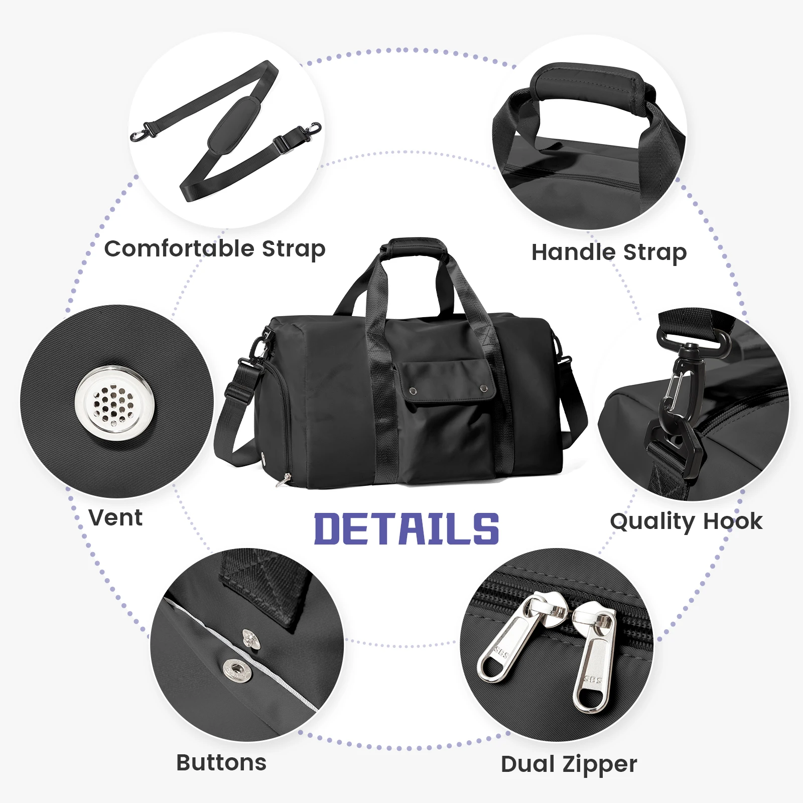 Outdoor Waterproof Gym Bags Swimming Fitness Bag Large Capacity Portable Tote Travel Bag, Handbag Travel Duffle Bag Shoulder Bag