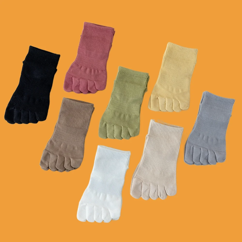 5/10 Pairs Five Fingers Socks Women Fashion High Quality Cotton Mesh Summer Toe Socks Sports Anti-slip Low Cut Ankle Socks