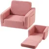 Kids Sofa Couch Fold Out, Baby Toddler Comfy Soft Chair , Flip Out Foldable Children 2 in 1 Convertible Sofa to Lounger 1
