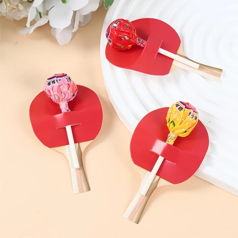 Tischtennisschläger-Form Lollipop-Papierkarten Cartoon Klassische Formen Kinder-Süßigkeiten Geschenkverpackung Geburtstagsparty-Dekoration – Detail 6