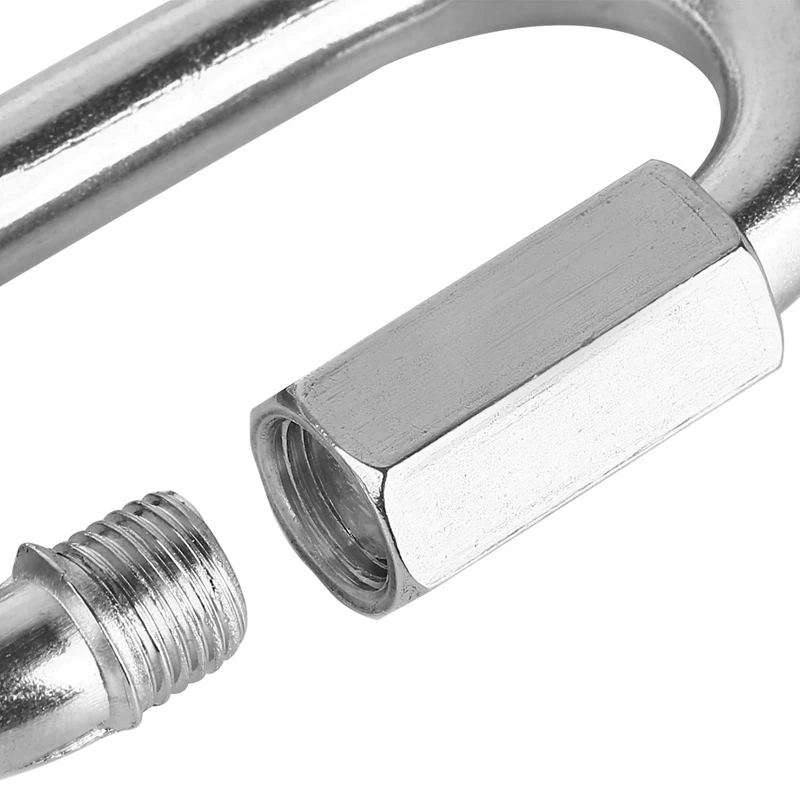 24 Pcs Quick Link M4 4MM Stainless Steel Chain Connector,Heavy Duty D Shape Locking Looks For Carabiner, Max.Load 500 Lb