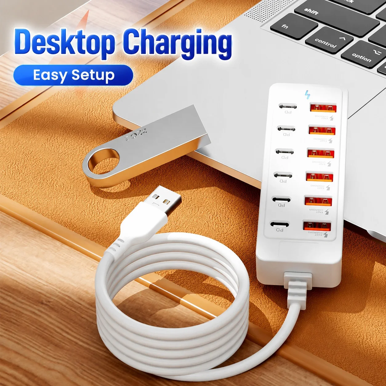 รูปสินค้า แท่นชาร์จ USB 12 พอร์ต ชาร์จเร็ว สำหรับมือถือและโน๊ตบุ๊ก