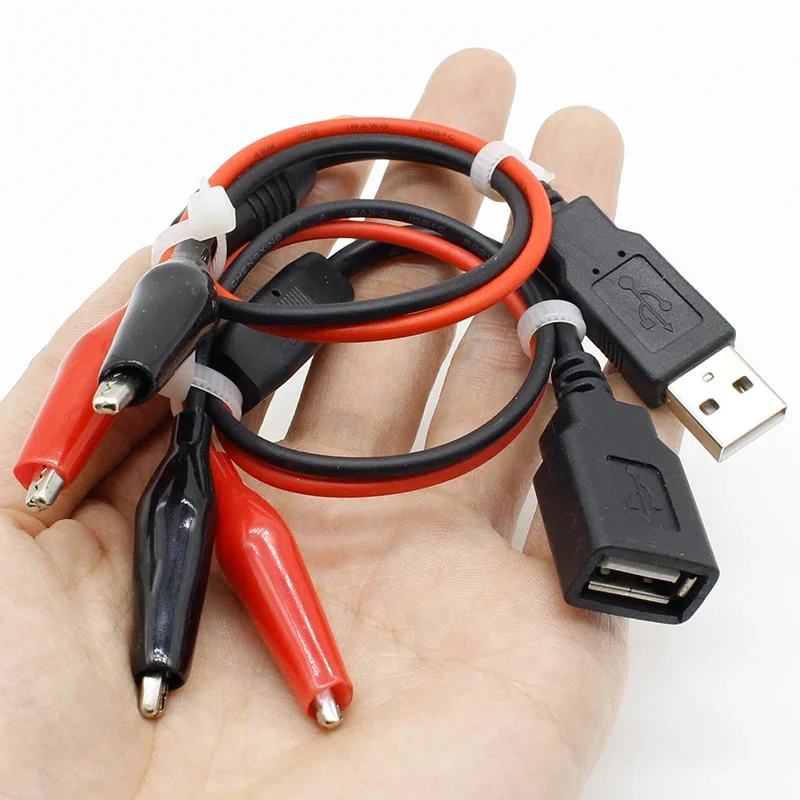 USB Alligator clips Crocodile wire Male/female to USB tester Detector DC Voltage meter ammeter capacity power meter 1pair alligator clips usb test leads alligator clip adapter