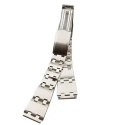 19mm Brushed Silver Stainless Steel Watch Bracelet Band with Straight Ends - 19mm (Silver)