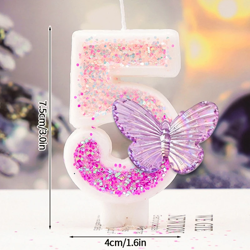 Amscan Giant Pink Glitter #1 Candle – First Birthday Cake Topper, 5 Inches Tall