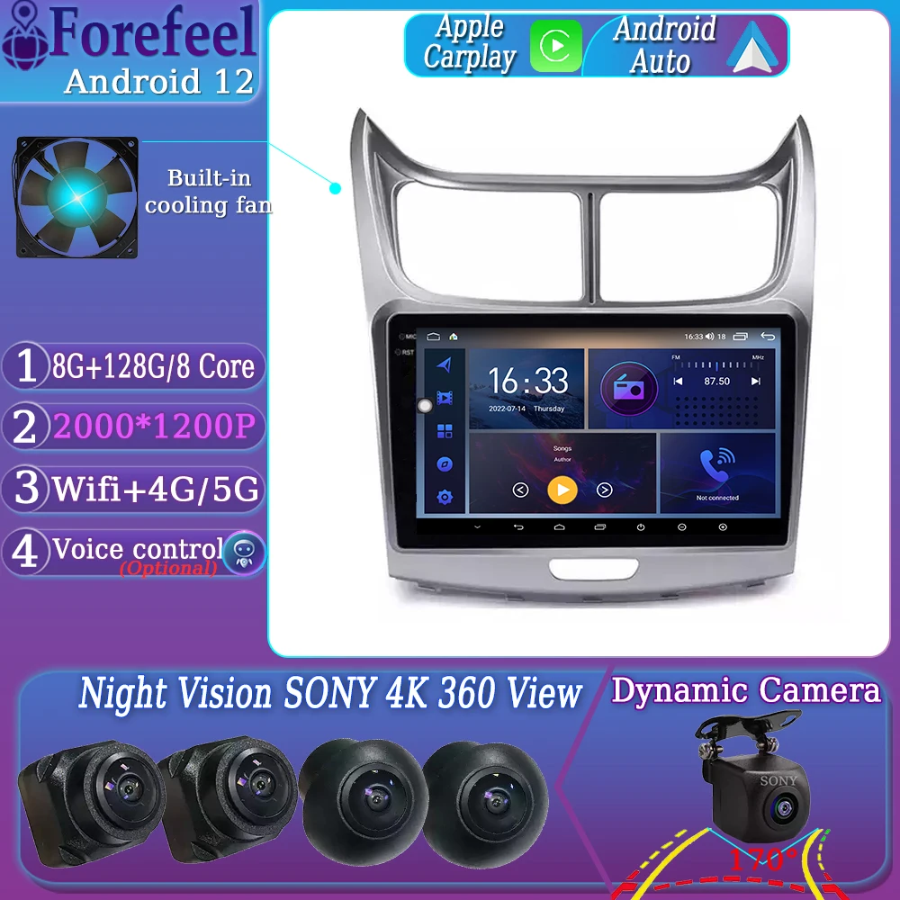 Autoradio Per Chevrolet Sail 2010-2013 Radio Stereo Multimedia Car Android Head Unit Player Navigazione Gps Dvd No 2Din Carplay