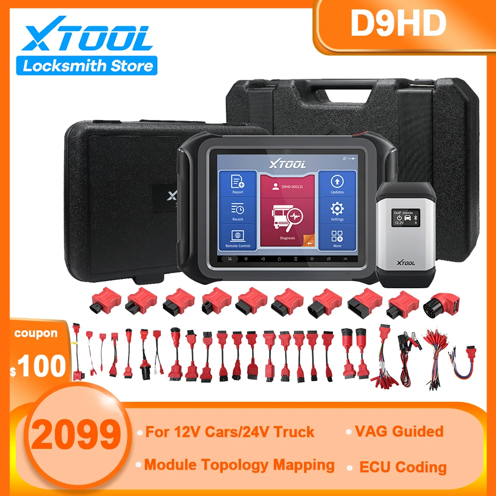 XTOOL D9HD For Truck 24&12VCar Scaner Topology Mapping Auto Diagnostic