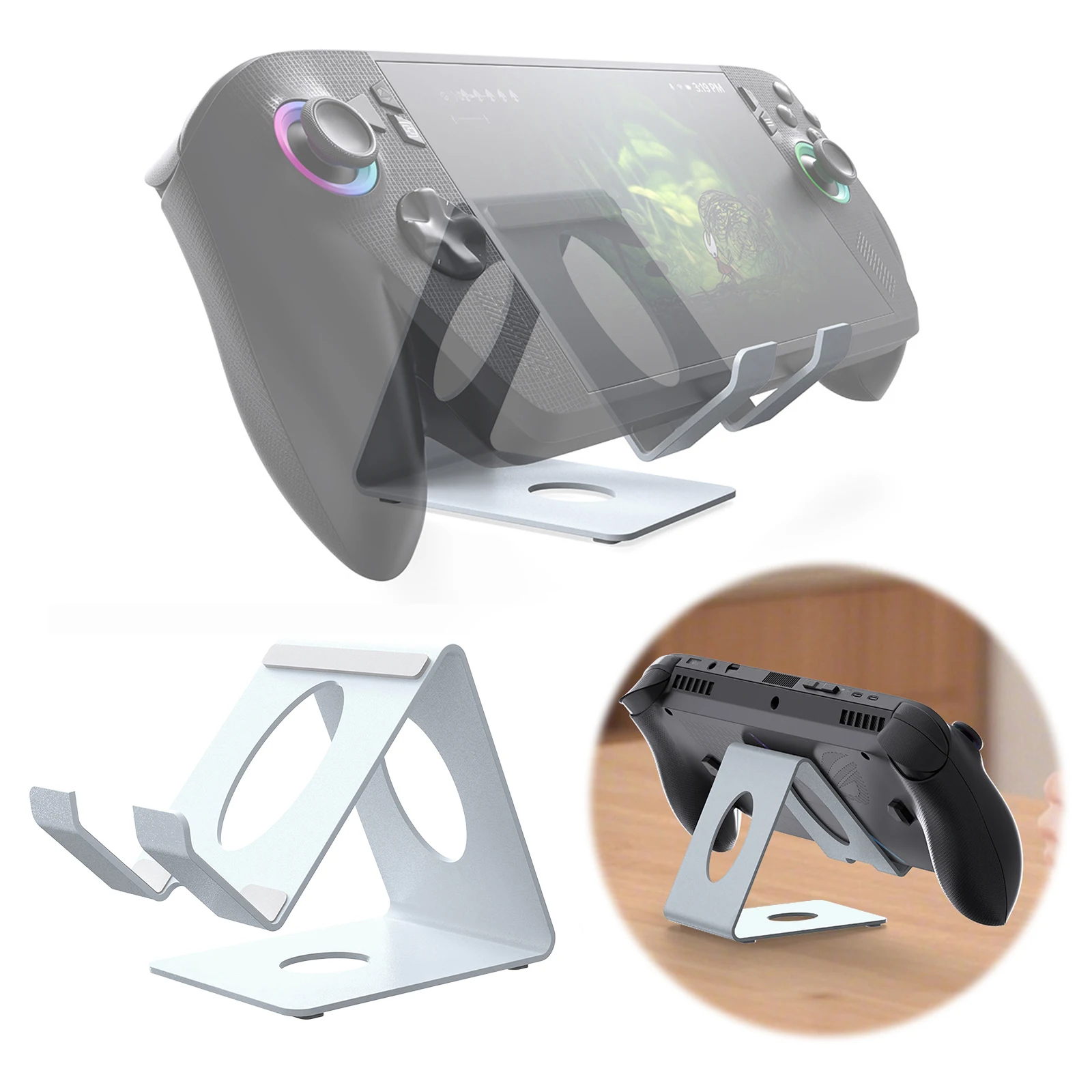 메탈 데스크탑 스탠드 베이스 게임 콘솔 스탠드 홀더 보관 브래킷 (ROG, Xbox Ally/X, 스위치 2/스팀 덱 액세서리용)