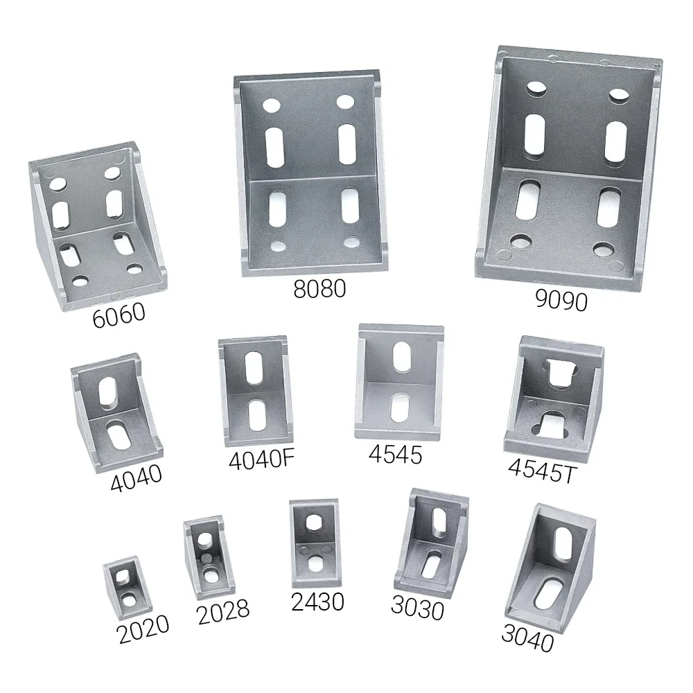 Cutting Bracket 20/10/5Pcs Corner Fitting Angle Aluminum Connector Bracket Fastener 3030 4040 4545 for Aluminium Profile