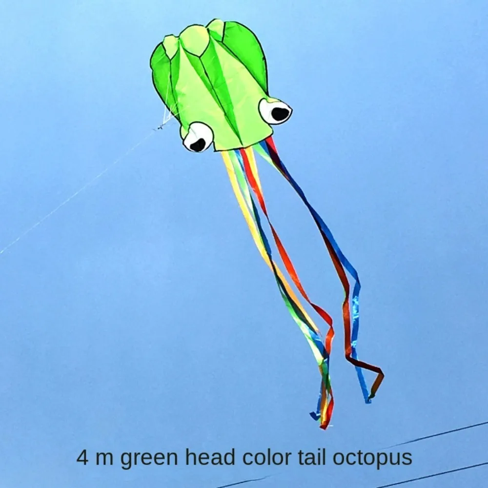 Giant Orange 3D Octopus Kite - Fun DIY Toy for Children and Outdoor Games