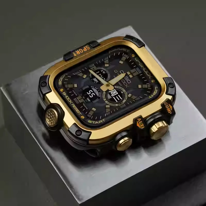 Sleek PC+Metal Apple Watch Case with Screen Protector