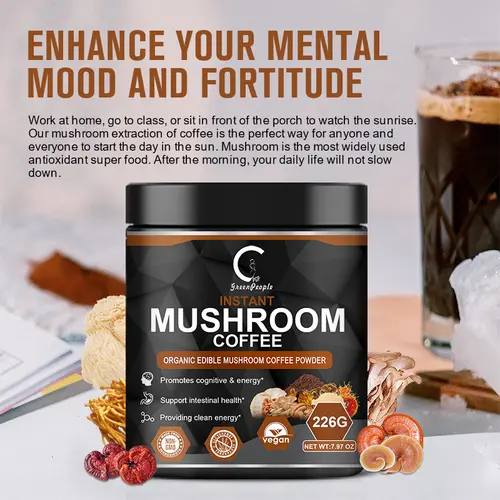 GPGP GreenPeople 226G Lion's Mane Mushroom Coffee with Reishi,Cordyceps &Turkey Tail-Energy,Mental Clarity & Focus,Brain Booster - Image 4