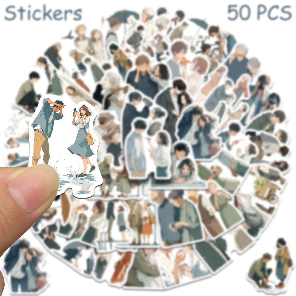 50pcs 애니메이션 스타일 부드러운 순간 스티커 전화 노트북 스크랩북 스케이트 보드 DIY 낙서 방수 스티커 크리 에이 티브 선물