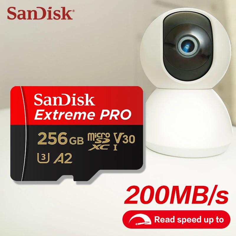 샌디스크 익스트림 프로 microSD 카드 UHS-I A2 U3 V30 200MB/s 32GB 64GB 128GB 256GB 512GB 1TB 4K UHD TF 메모리 카드 (카메라, 드론용)