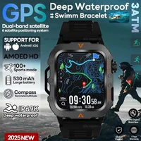 Smart Watch GPS Blue Tooth Call Waterproof Outoor Fitness Smartwatch Weather Heart Rate Health Voice Assistant For Android IOS