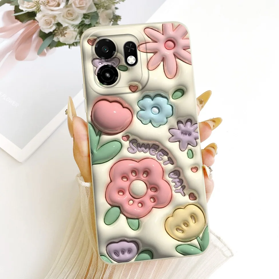 Luxury Floral Phone Case - Fashionable Silicone Cover with Cute Painted Design