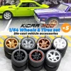 KicarMod 1/64 Wheels with Tires from TE37 Toy Wheels for Hobby Diecast Model Cars Hot Wheels Modified Parts 5 set/pack 1