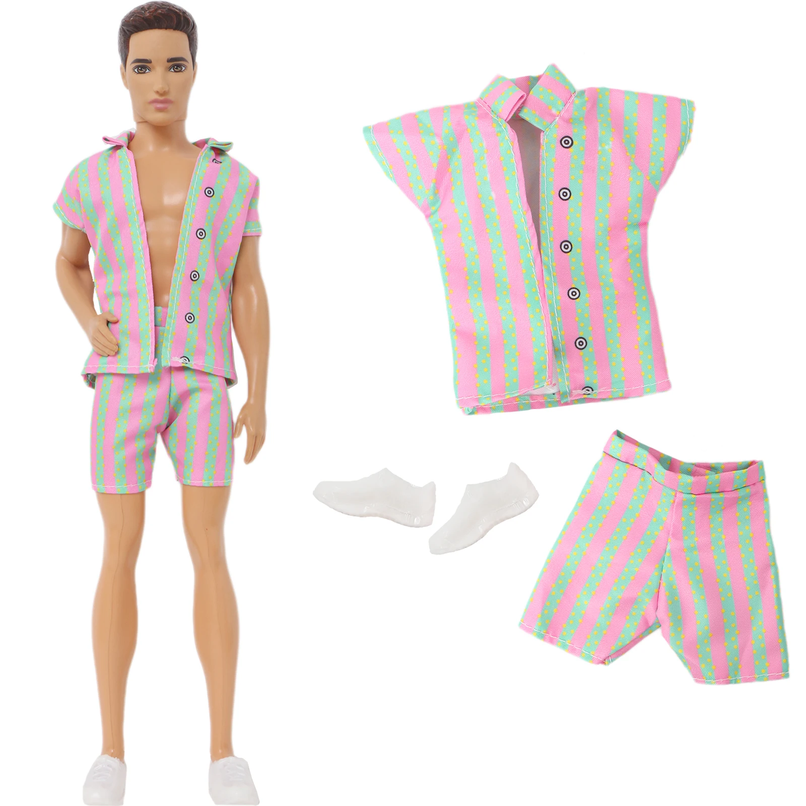 Men's Doll Outfit Striped Shirt Trousers Daily Casual Wear Clothes for 30cm Boy Doll 11.5 Inch Accessories Kids Toy barbie doll clothes,doll clothes,doll clothes accessories,doll accessories