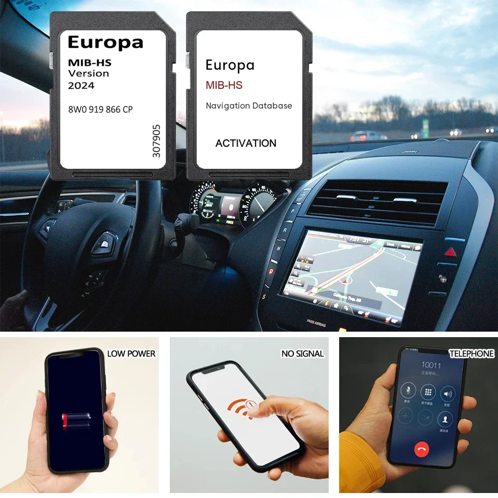 Audi A5 2015-2020 차량 네비게이션 MIB-HS MHS2 시스템 Sat Nav 16GB 8W0 919 866 CP 용 SD 카드 유럽 2024지도