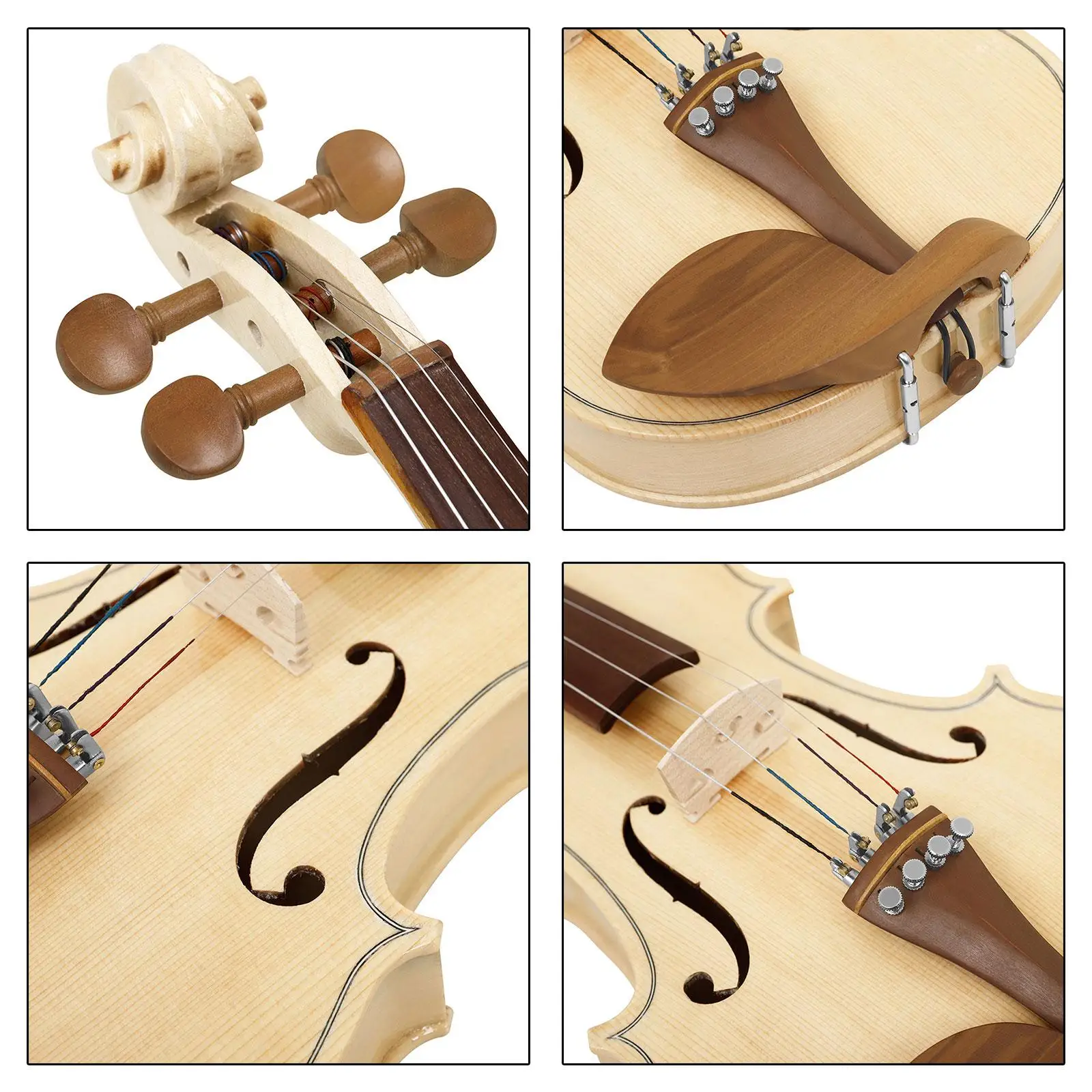 4/4 Violin Wood Fiddle Portable with Violin Bow,Beginner Kits for Beginners Students Beginner Adults Kids Play