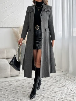 Fashionable urban festival wear autumn and winter stylish elegant long exquisite jacket suit coat 1
