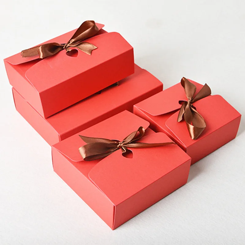 Cajas de Regalo marrones para invitados, embalaje de papel para Rosas,  regalos de boda, 25/50/100 piezas - AliExpress