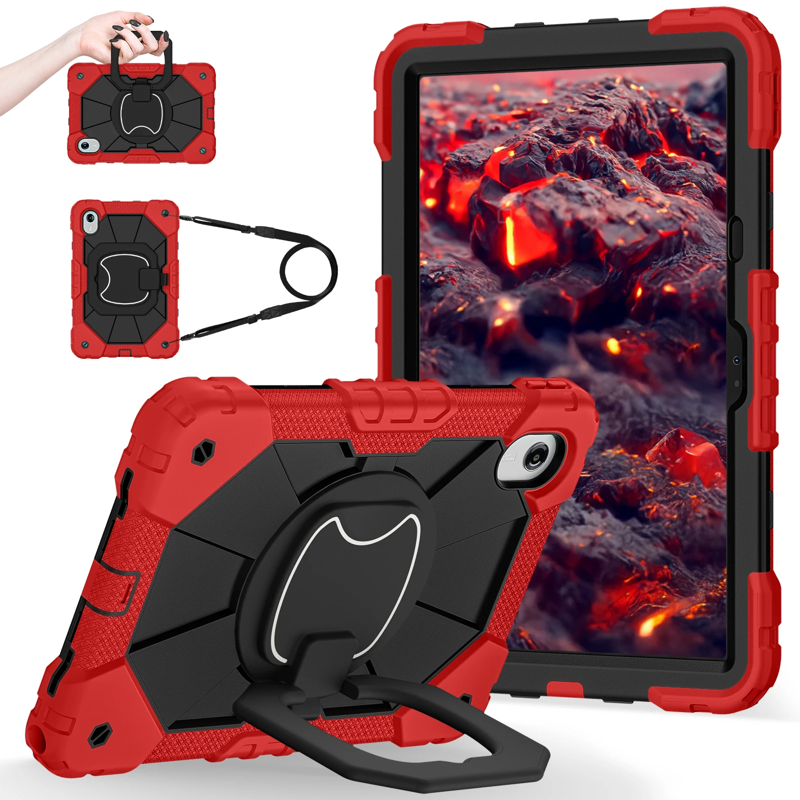 11 Rotating Stand Tablet Cover with Strap - Universal Fit Case