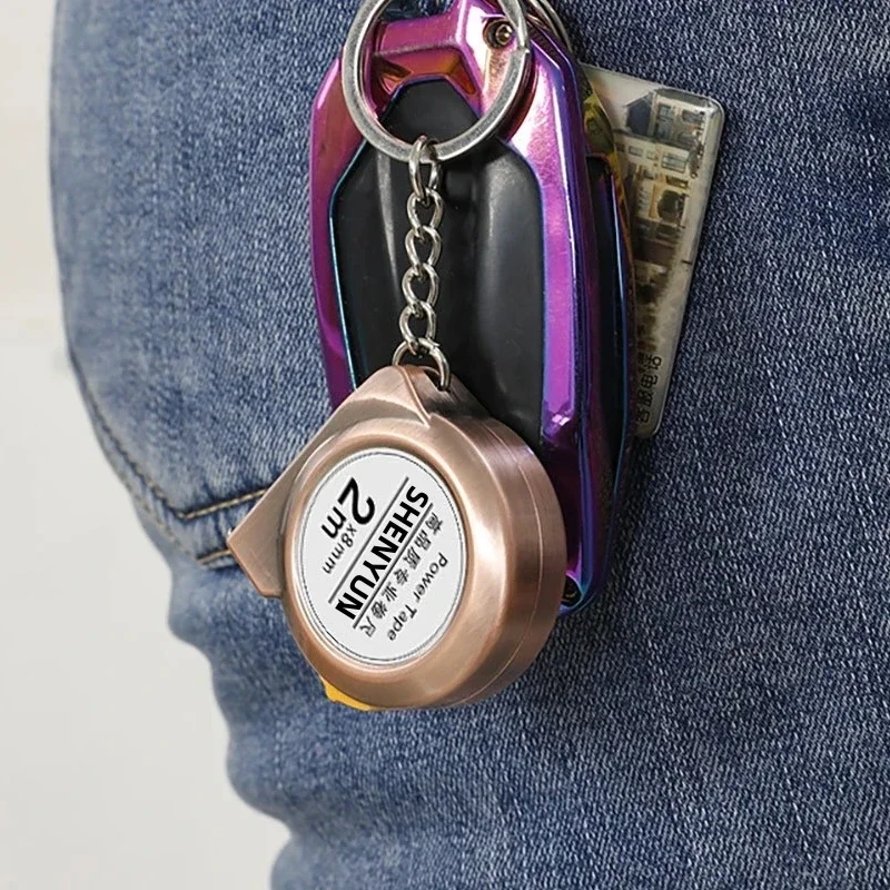 Portable Mini Tape Measure 2m Keychain Measuring Tool Mild Steel Household Ruler Clear Scale Inch Centimeter Compact Design tape measure measuring tape measuring ruler