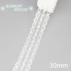 Elegant White Lace Ribbon Webbing - 5 Yards of Lovely Gift Packaging Polyester Material (25)