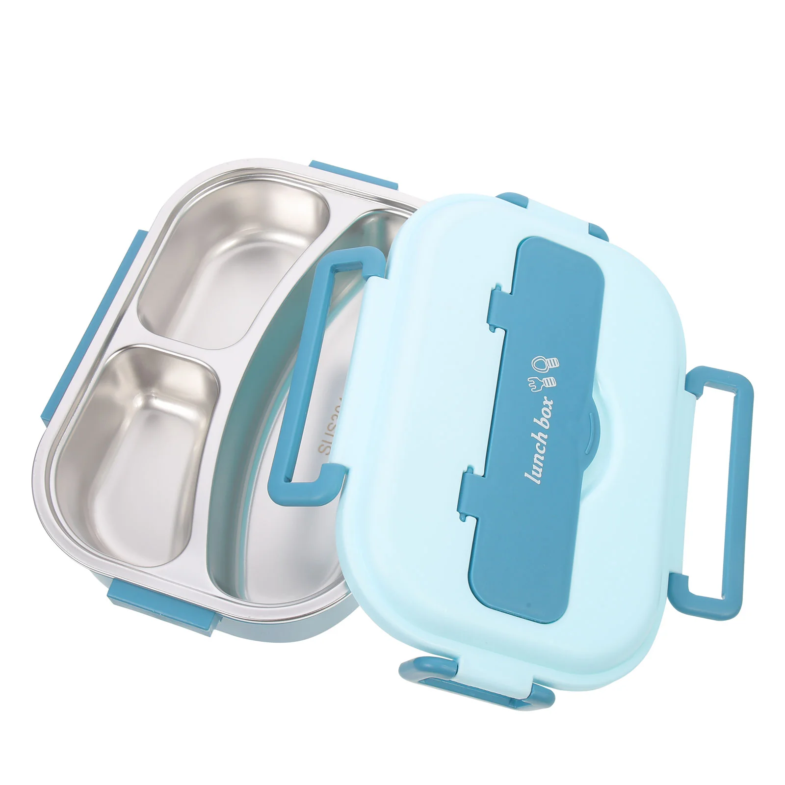 

Divider Lunch Box Kids Snack Container Adult Fruit Food Bento Stainless Steel Case Accessories for Work