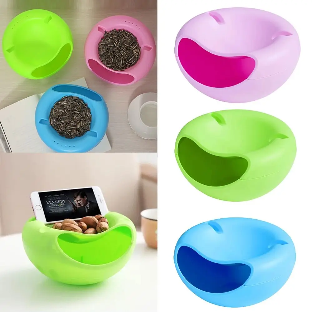 

3Pcs Multifunction Dry Food Bowl Double Layer with Creative Design Serving Dish Convenient Stackable Sunflower Storage Holder