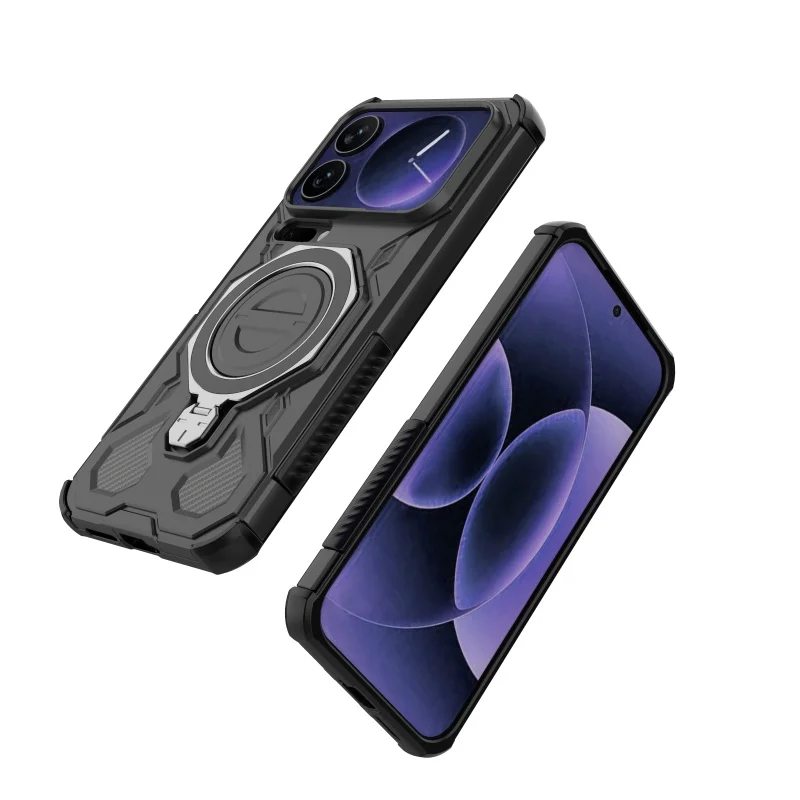 Shockproof Bumper Case with Ring Holder and Magnetic Attraction