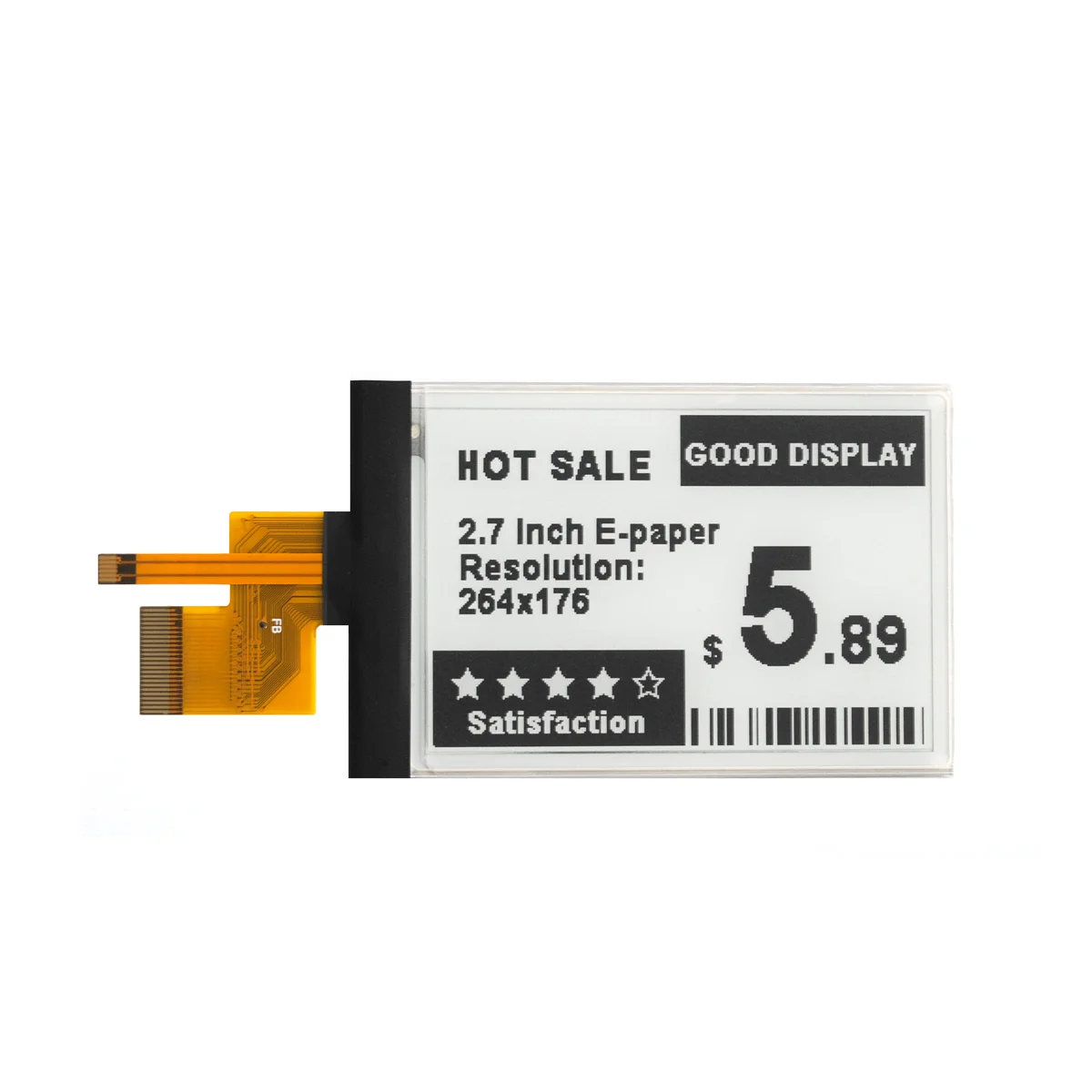 E-paper Display com Frontlight Gdey027t91-fl02 27 Pol