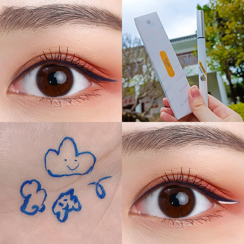 Eyeliner Pencils Eyeliner Pen Liquid Eyeliner Make-up Brown White Colored Eyeliner Pencil Waterproof Long-lasting Liquid Eye Liner Silkworm Pen Fast Dry Cosmetics for Eyes