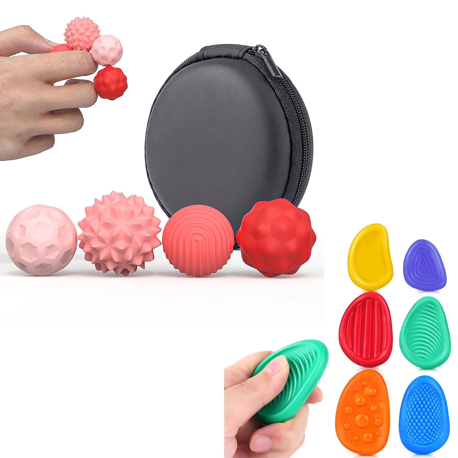 Magnetic Sensory Stress Relief Balls with Textured Silicone Shell