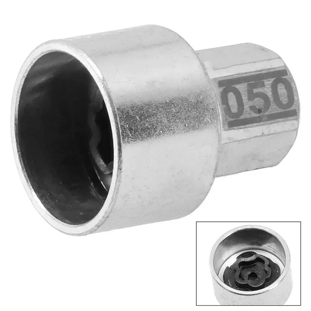 Tire Wheel Lock Anti Theft Screw Bolt 50 Key Socket For BMW F20/F21 Silver Steel Auto Accessories Tools