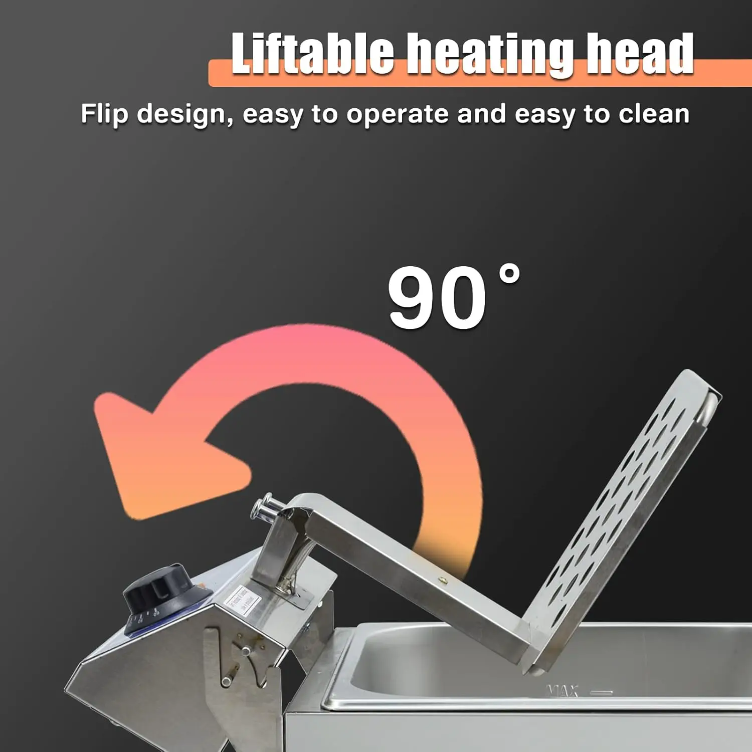 Commercial Electric Deep Fryer Countertop Stainless Steel Deep Fryer w/ Temperature Control Single Large Tank French Fries