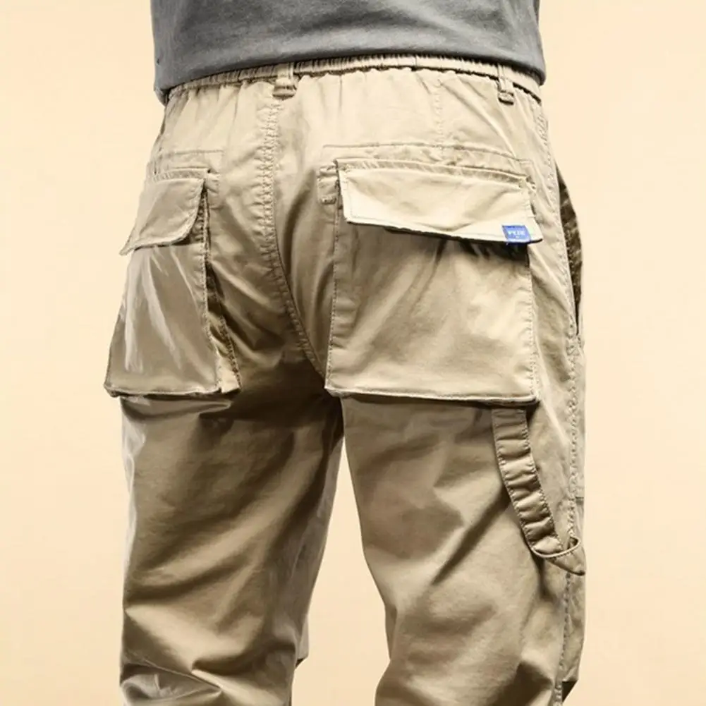 

Men Cargo Pants Men's Cargo Pants with Drawstring Elastic Waist Multiple Pockets Zipper Ankle-bands for Daily Sports Streetwear