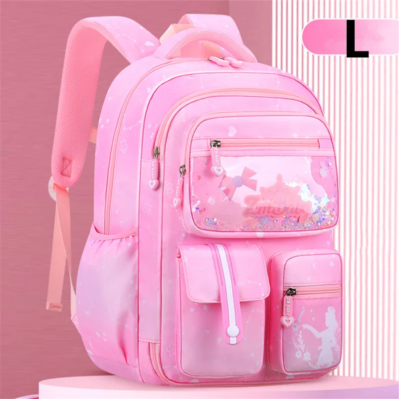 

Новинка 2024, Детский водонепроницаемый рюкзак для девочек, милый школьный рюкзак для начальной школы, сумки для книг розового цвета для детей