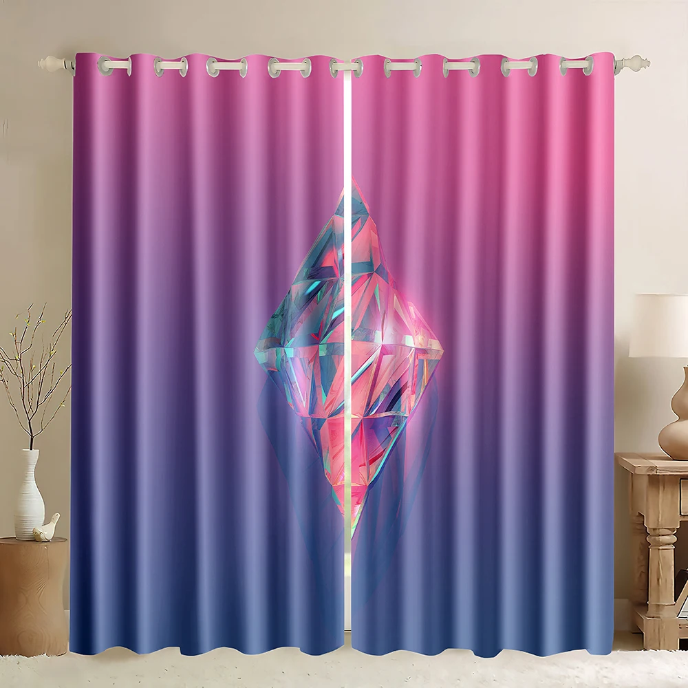 

Abstract Geometric Art Blackout Curtains,3D Three-Dimensional Geometry Printed Decor Window Curtain for Living Room 1 Panel