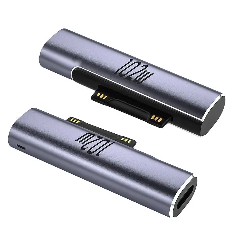102W 6.8A PD Fast Charging Plug Converter USB C Charger Magnetic Power Adapter For Microsoft Surface Pro X 8 7 6 5 4 3 Go Book
