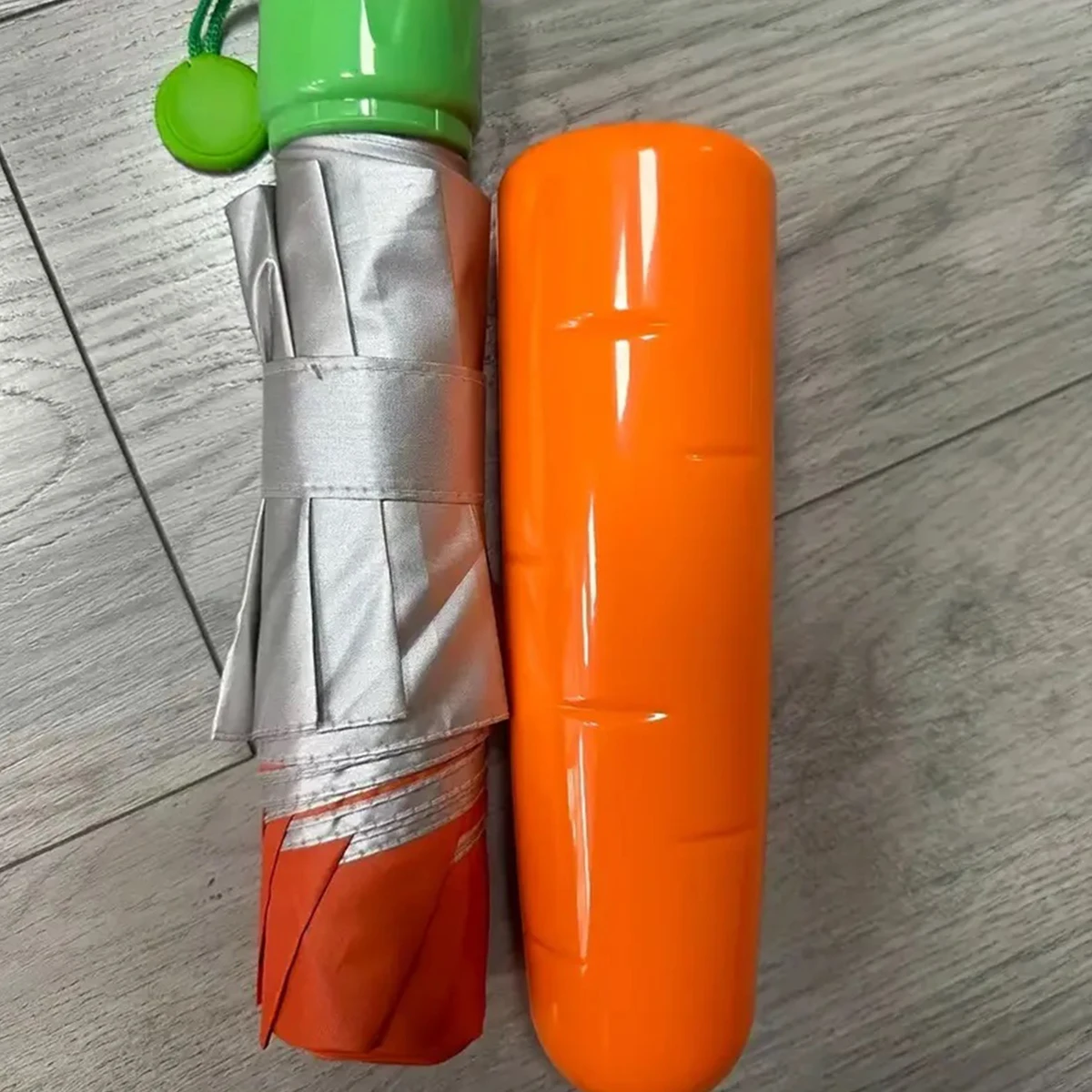 Whimsical Veggie Design Folding Umbrella: Sun-Protective, Durable, Compact for Travel-Manual Open, 8 Ribs