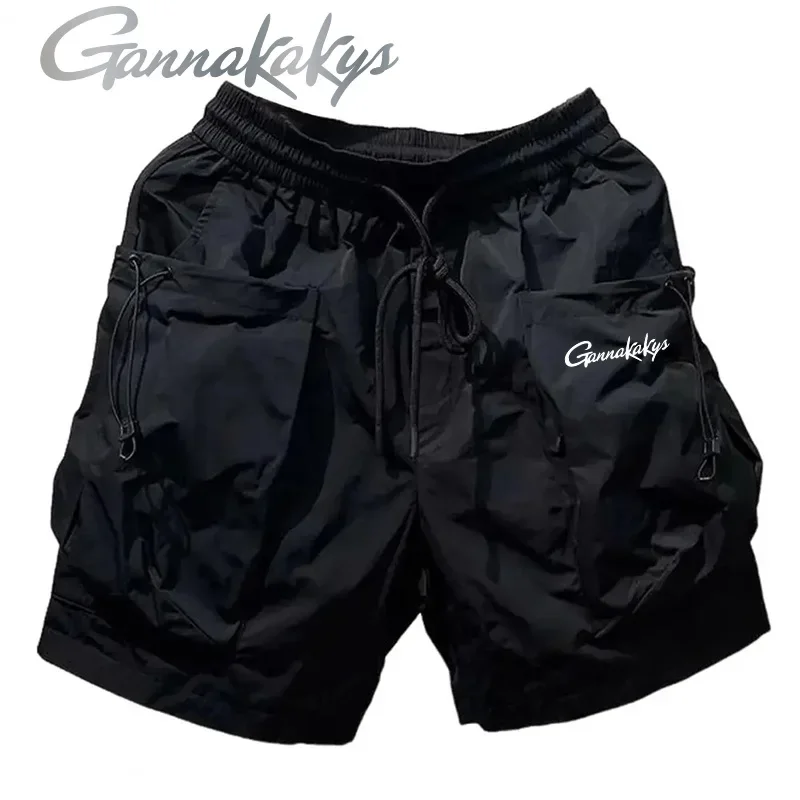 Summer Fishing Pants Men's Large Pocket Soft Sports Fashion Shorts Workwear Breathable Running Fishing Shorts