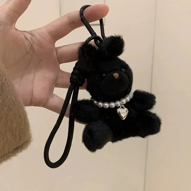 Black Pearl Rabbit Pendant Cute Bag Decorations Creative Gifts for Best Friend School Bag Keychain Women Jewelry Accessories