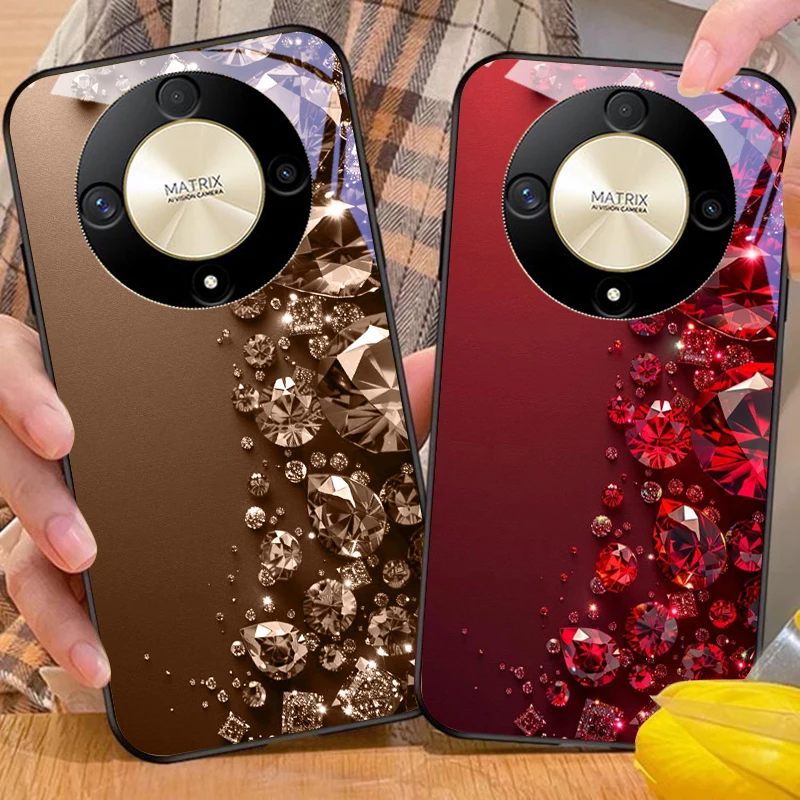 Premium Full Diamonds Tempered Glass Phone Case