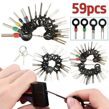59Pcs Car Terminal Removal Tools Set Car Electrical Wiring Crimp Connector Extractor Puller Release Pin Kit Car Repair Hand Tool 1