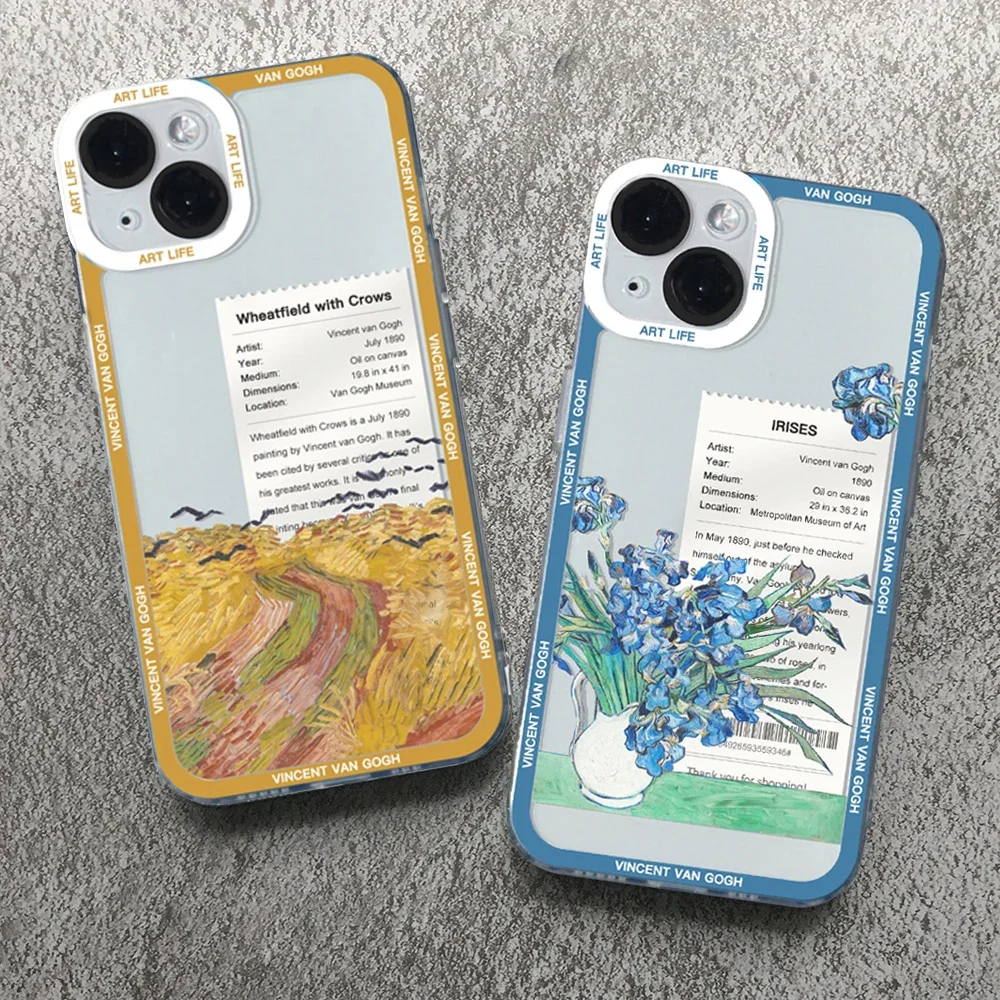 Fashion Retro Van Gogh Oil Painting Phone Case For iPhone 16 15