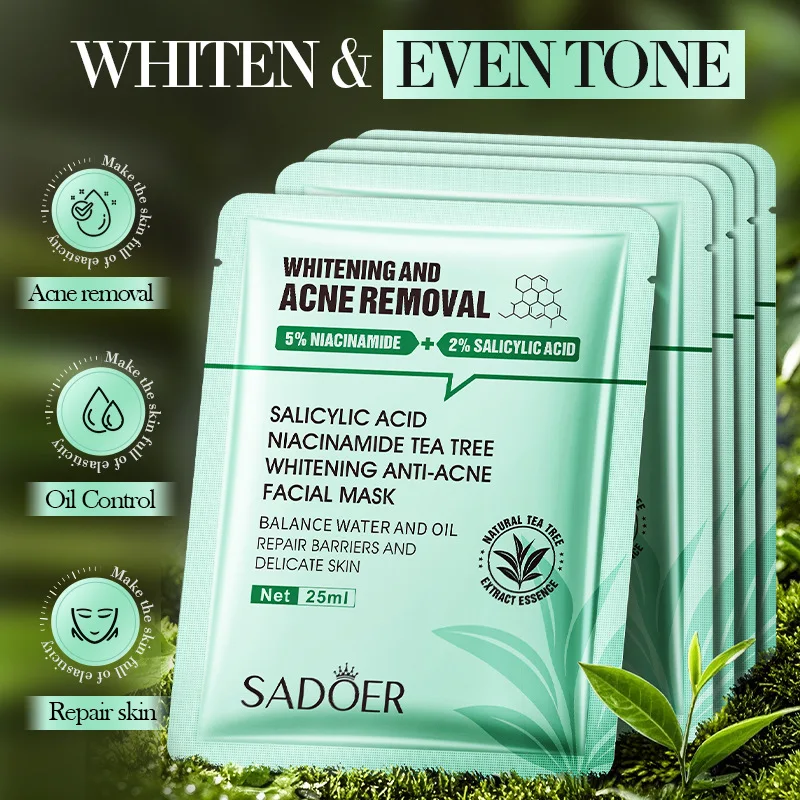 SADOER Salicylic Acid Nicotinamide Facial Masks Anti-acne Whitening Moisturizing Acne Removal Anti-Aging Facial Masks Skin Care