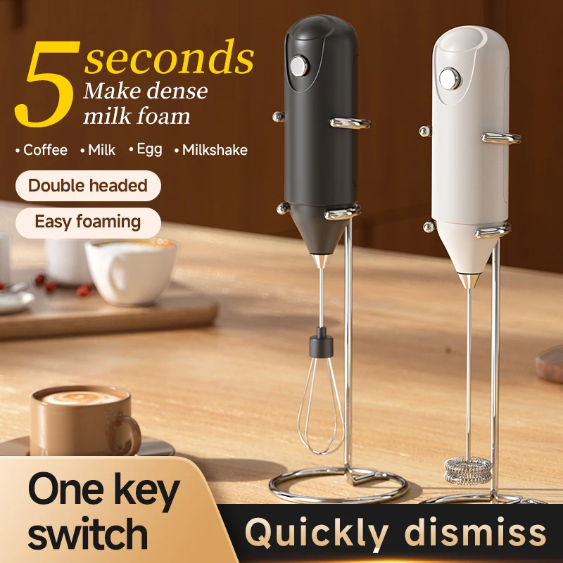 Electric Handheld Egg Beater, Small Cream and Egg Frother for Baking, Outdoor Food Mixer, Single-Head Milk Frother, Essential Kitchen Tool 1